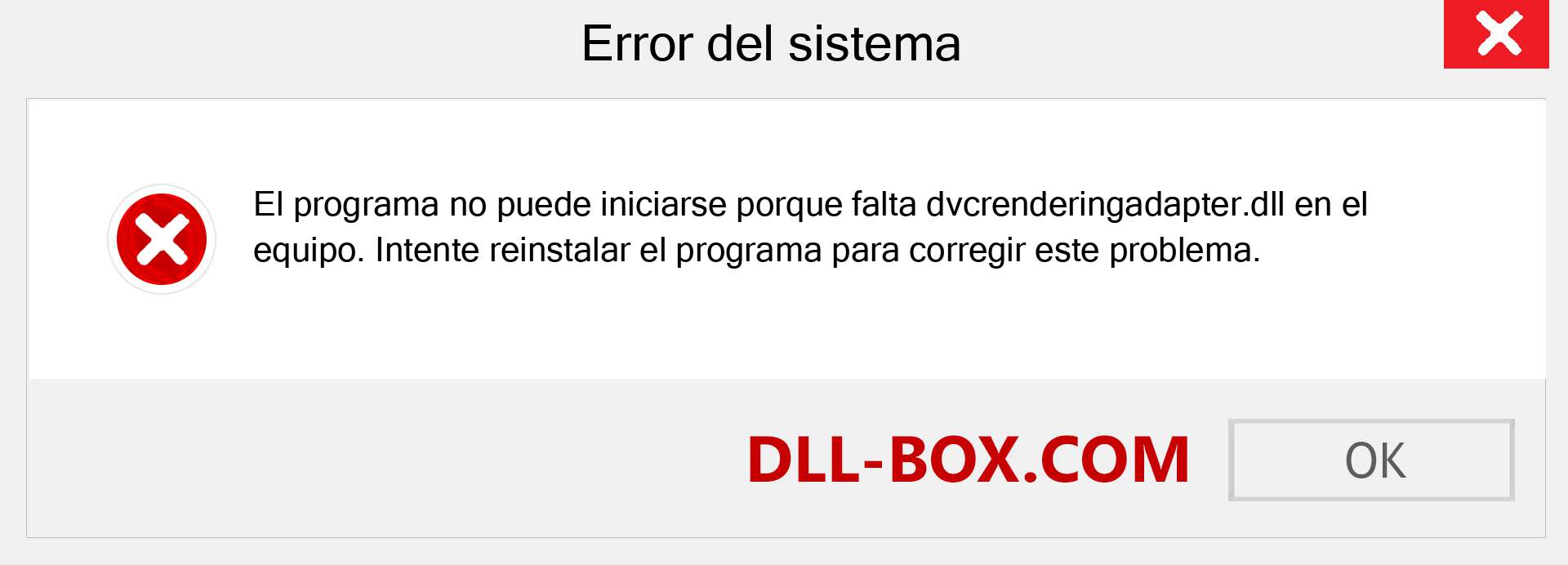 ¿Falta el archivo dvcrenderingadapter.dll ?. Descargar para Windows 7, 8, 10 - Corregir dvcrenderingadapter dll Missing Error en Windows, fotos, imágenes