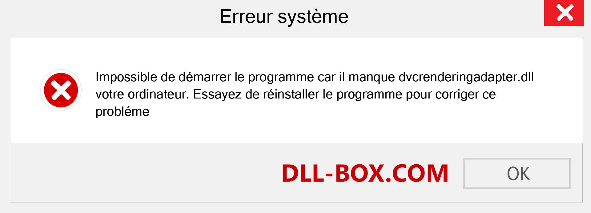 Le fichier dvcrenderingadapter.dll est manquant ?. Télécharger pour Windows 7, 8, 10 - Correction de l'erreur manquante dvcrenderingadapter dll sur Windows, photos, images