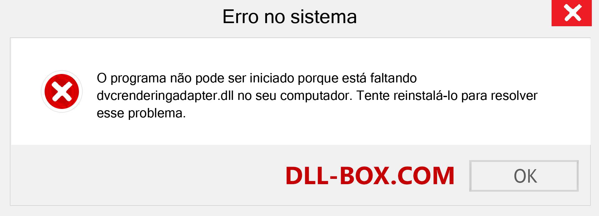 Arquivo dvcrenderingadapter.dll ausente ?. Download para Windows 7, 8, 10 - Correção de erro ausente dvcrenderingadapter dll no Windows, fotos, imagens